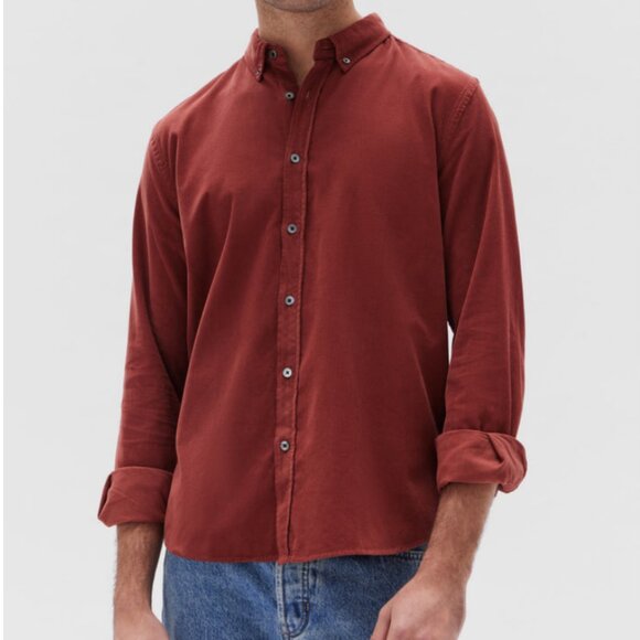 Zara Other - Zara Relaxed Fit Red Long Sleeve Cotton Button Up SZ L